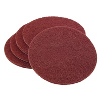 320 Grit, 6" Hook & Loop Maroon Scuff Pad, 5 Pk